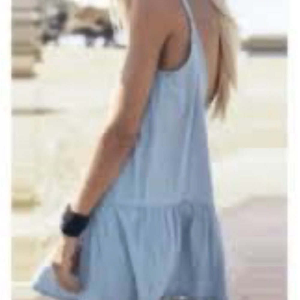 American Eagle Outfitters Blue Ruffled Sundress